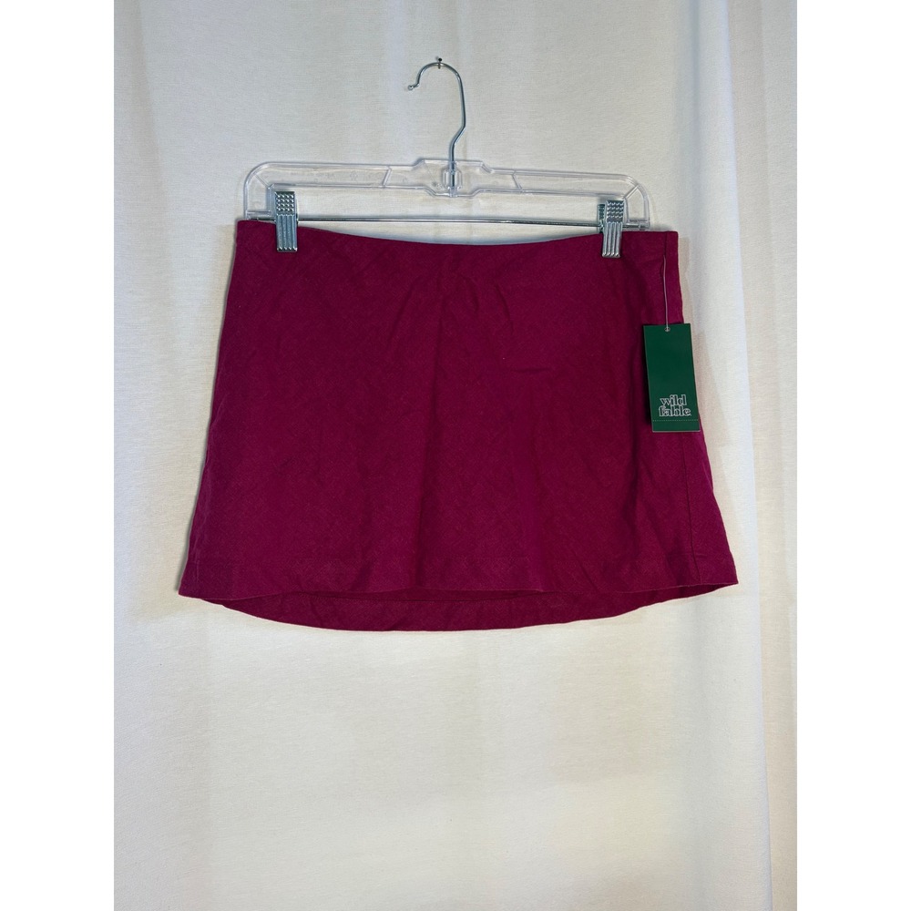 Wild Fable Women Linen Blend Mini Skirt Berry Red Magenta Size S NWT